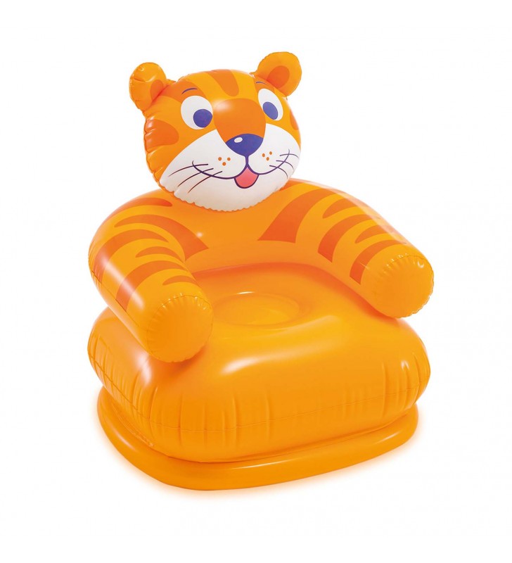 Fotel dmuchany dla dziecka Wesołe Zwierzęta 65 x 64 cm INTEX 68556 tygrys