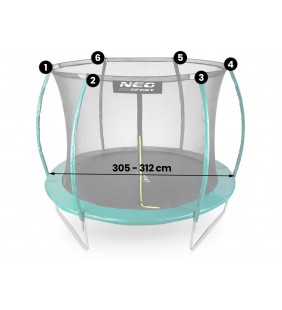 Siatka wewnętrzna do trampolin 312 cm 10ft Neo-Sport