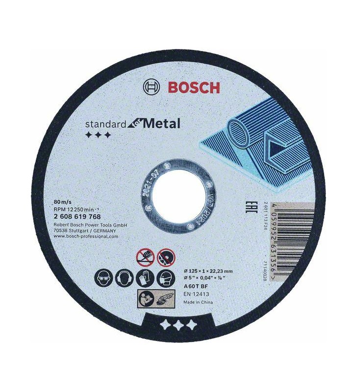 BOSCH TARCZA MET.125mm x 1,0mm x 22mm STANDARD FOR METAL
