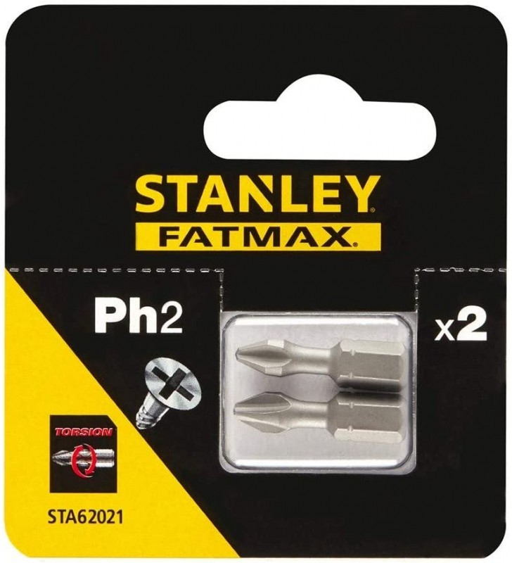STANLEY KOŃCÓWKA ŚRUBOKRĘTOWA BIT PH2x25mm 2szt. STA62021-XJ Stanley - 1